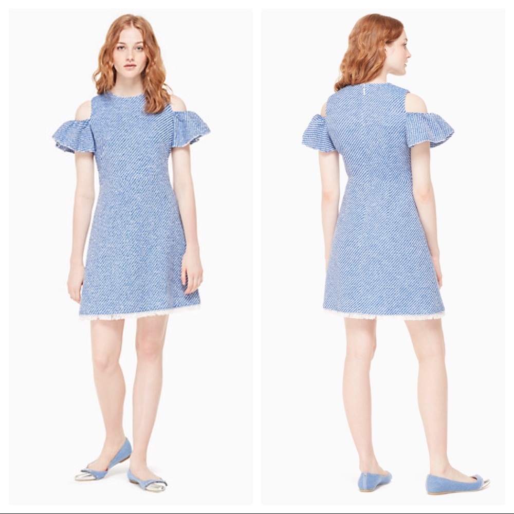 Kate Spade cold shoulder tweed dress